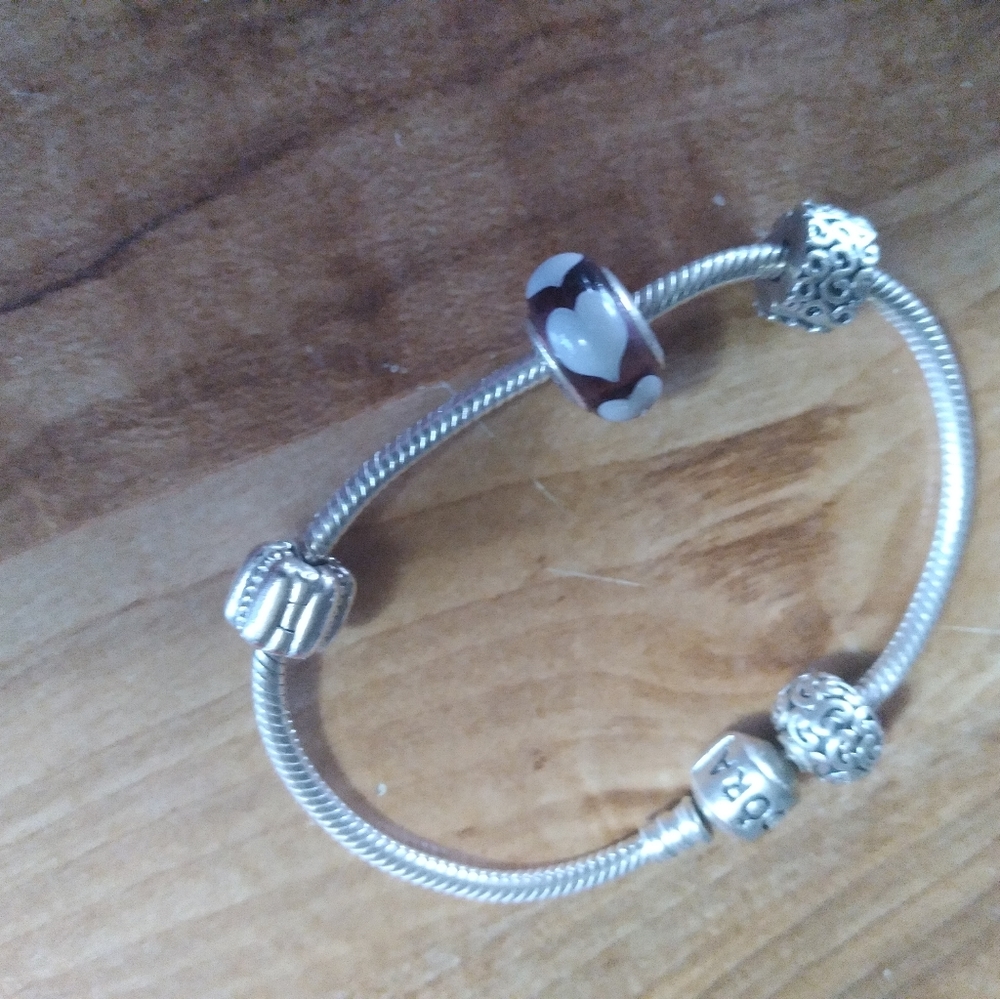Pandora bracelet with heart charm